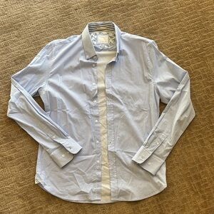 Men's Blue Striped Dress Shirt